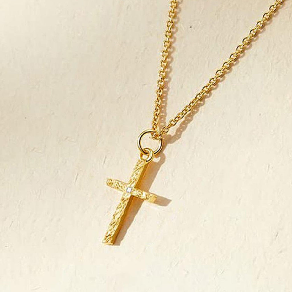 Set de 2 Collares 14K con Inicial y Cruz