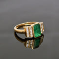 Anillo Vintage de Esmeralda Natural Zambiana