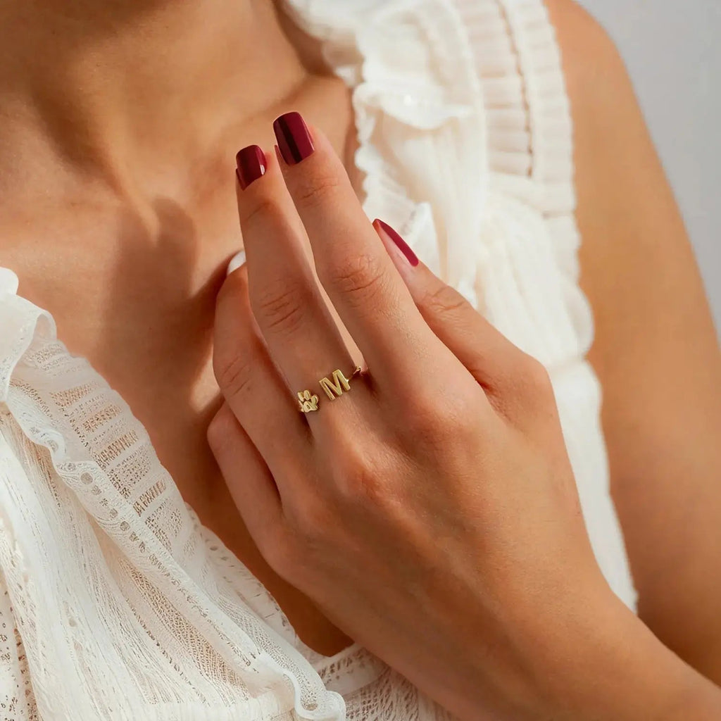 Anillo Personalizado con Inicial de Mascota