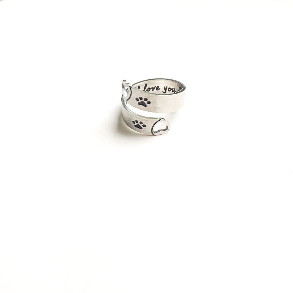 Anillo Ajustable de Huella y Corazón