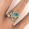 Anillo Celeste de Cristal Turquesa
