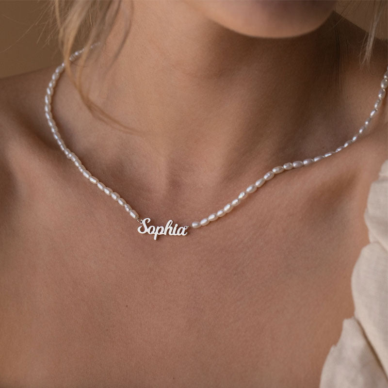 Collar Personalizado con Nombre de Perlas