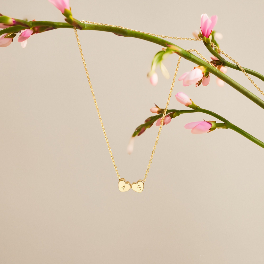 Collar Personalizado con Encanto de Corazón Inicial en 3D