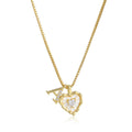 Collar de Corazón e Inicial con Brillo