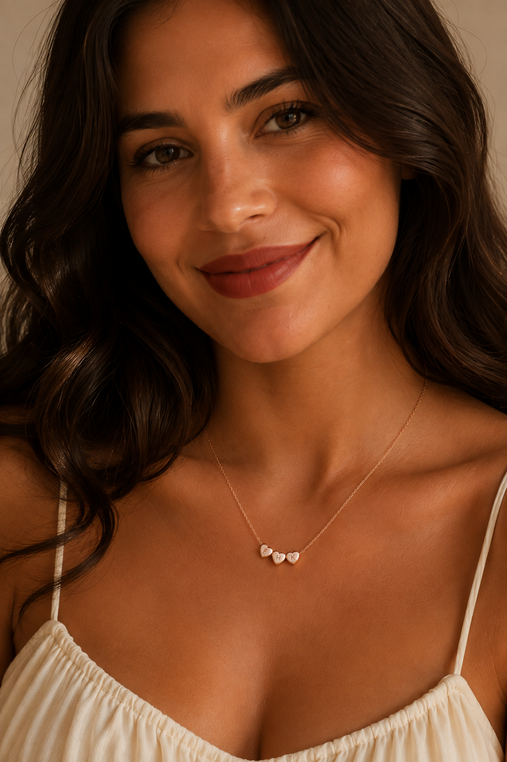Collar Personalizado con Encanto de Corazón Inicial en 3D