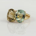 Anillo de Oro con Vidrio de Oliva Vintage