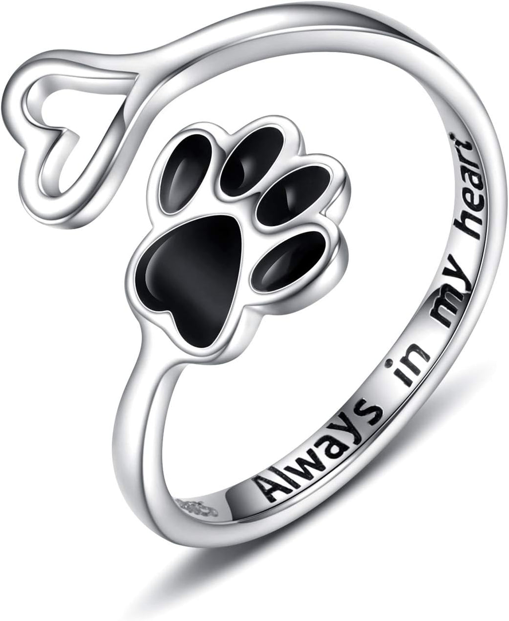 Anillo Artesanal de Patita y Corazón – Ajustable