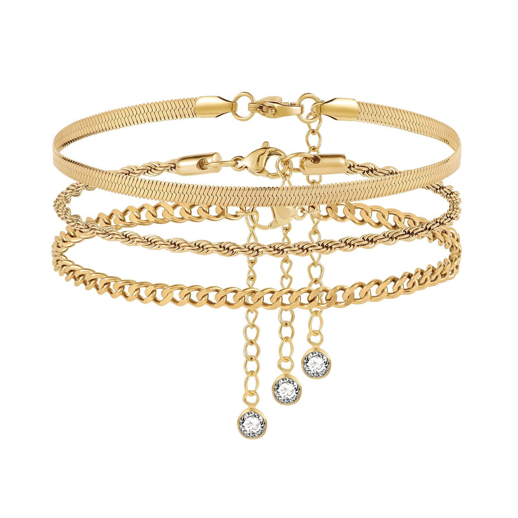Set de Tobilleras Doradas Light Luxury