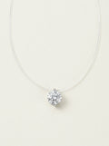 Collar Invisible de Moissanita S925 de 1-3 Quilates