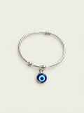 Tobillera Snake Plateada con Evil Eye