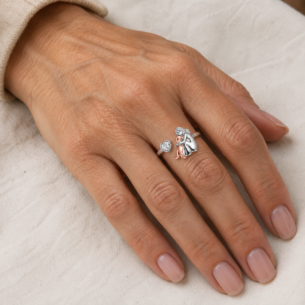 Anillo Ajustable para Perros – “Siempre en Mi Corazón” con Zirconia