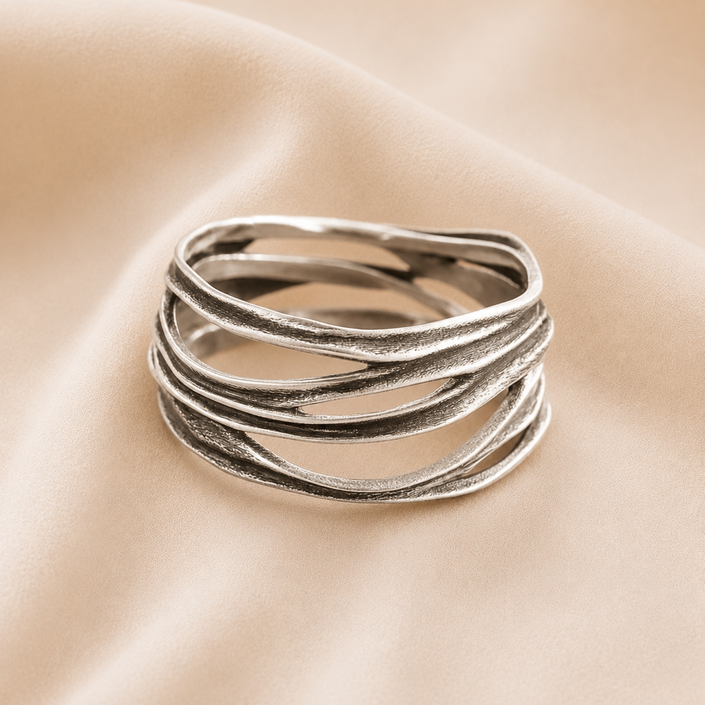 Anillo de Capa de Plata Vintage