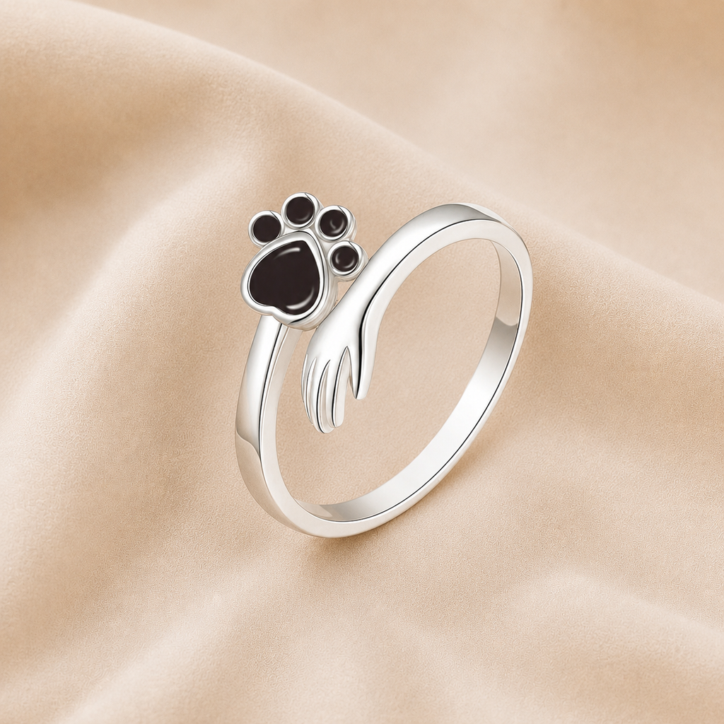 Anillo Ajustable – Diseño de Huella de Mano y Patita