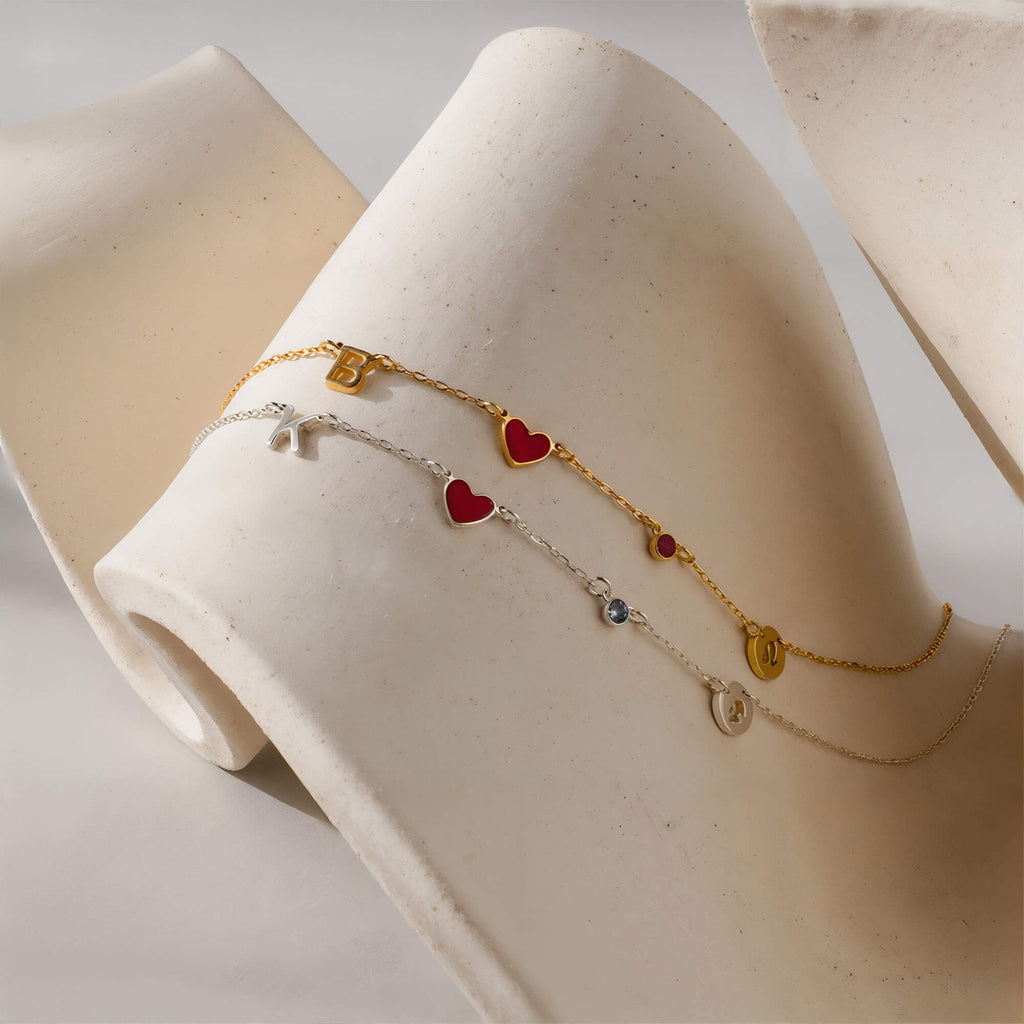 Collar de Corazón Personalizado con Inicial, Piedra de Nacimiento y Signo Zodiacal