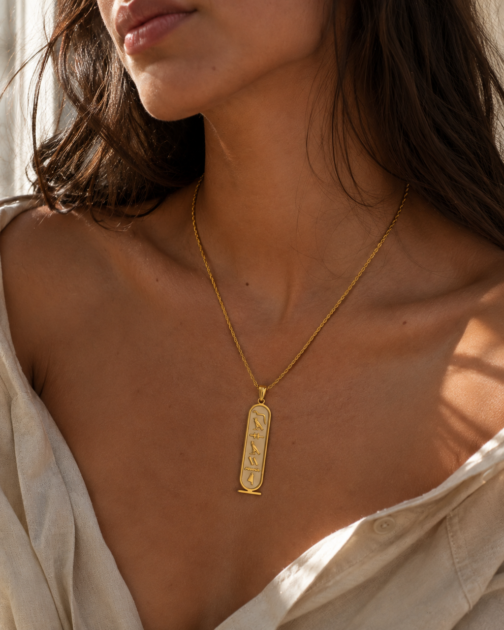 Collar Cartucho con Jeroglíficos – Personaliza con Tu Nombre Egipcios