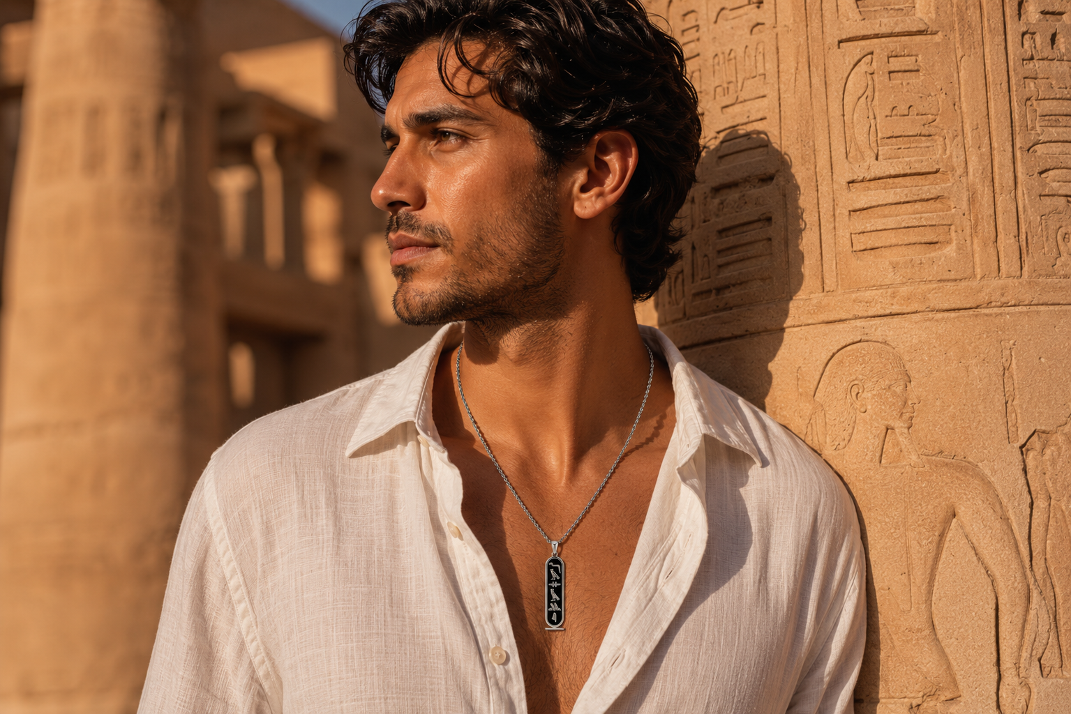 Collar Cartucho con Jeroglíficos – Personaliza con Tu Nombre Egipcios
