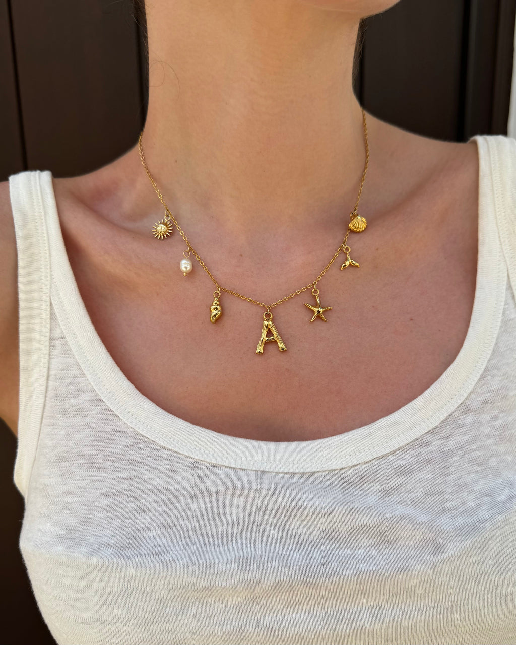 Collar de Letra de Oro Oceánico