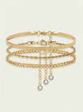 Set de Tobilleras Doradas Light Luxury