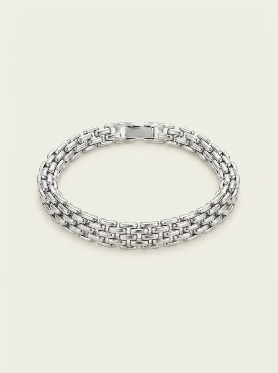 Tobillera de Cadena Gruesa Bañada en Plata 925
