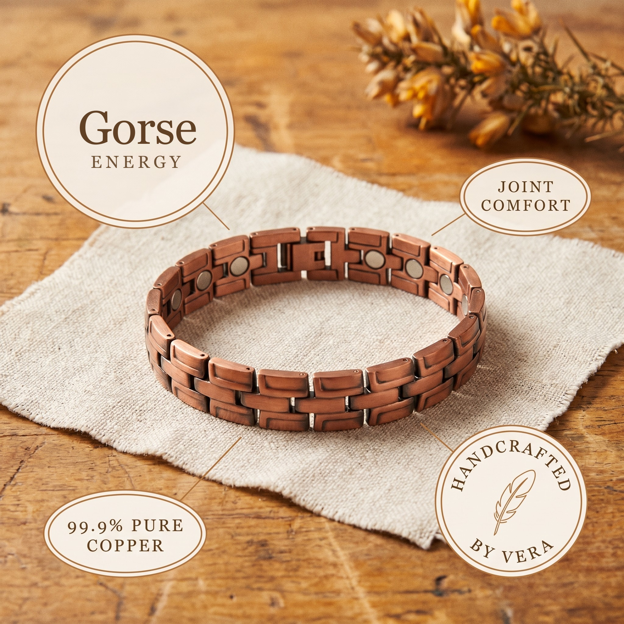 Orfebre Madrid - Pulsera de Cobre Inquebrantable para Hombre