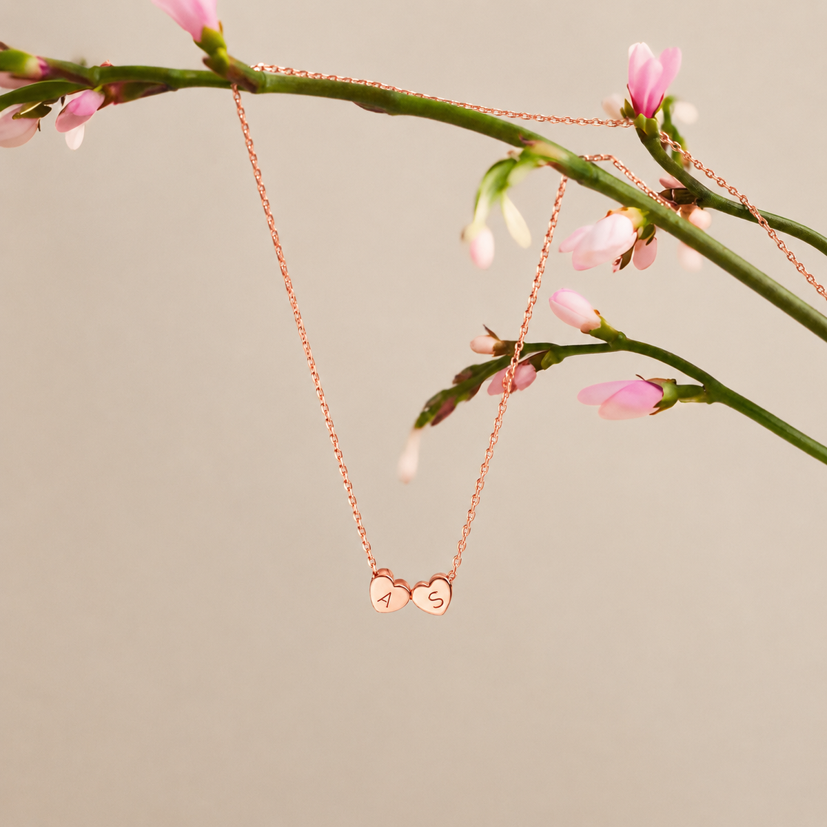 Collar Personalizado con Encanto de Corazón Inicial en 3D