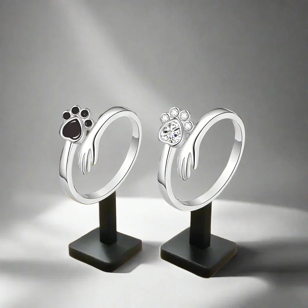Anillo Ajustable – Diseño de Huella de Mano y Patita
