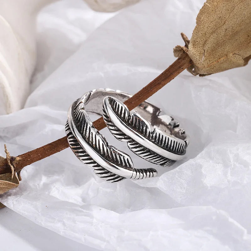 Pluma De Un Ángel - Anillo Memorial Ajustable