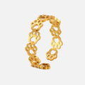 Anillo Ajustable con Huella de Patas – Hecho de Acero Inoxidable