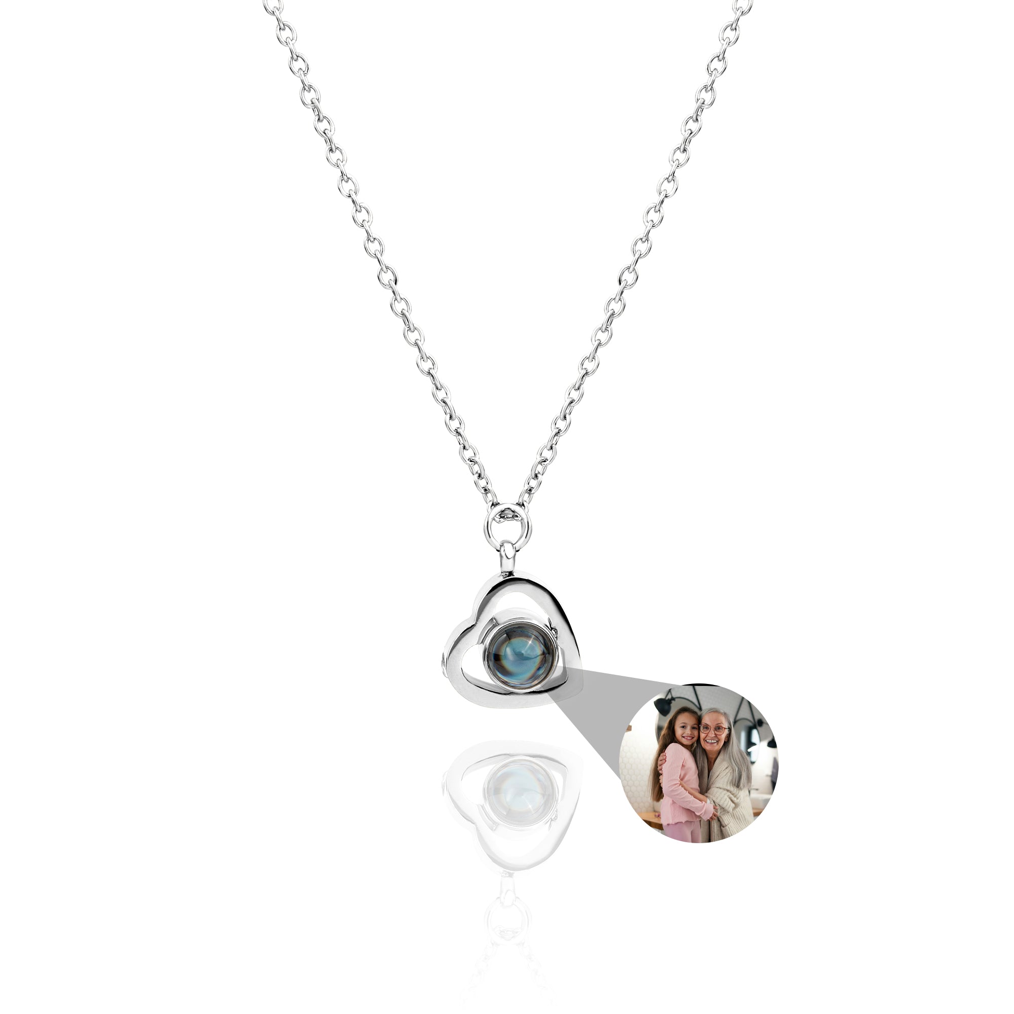 Collar personalizado con foto en forma de corazón