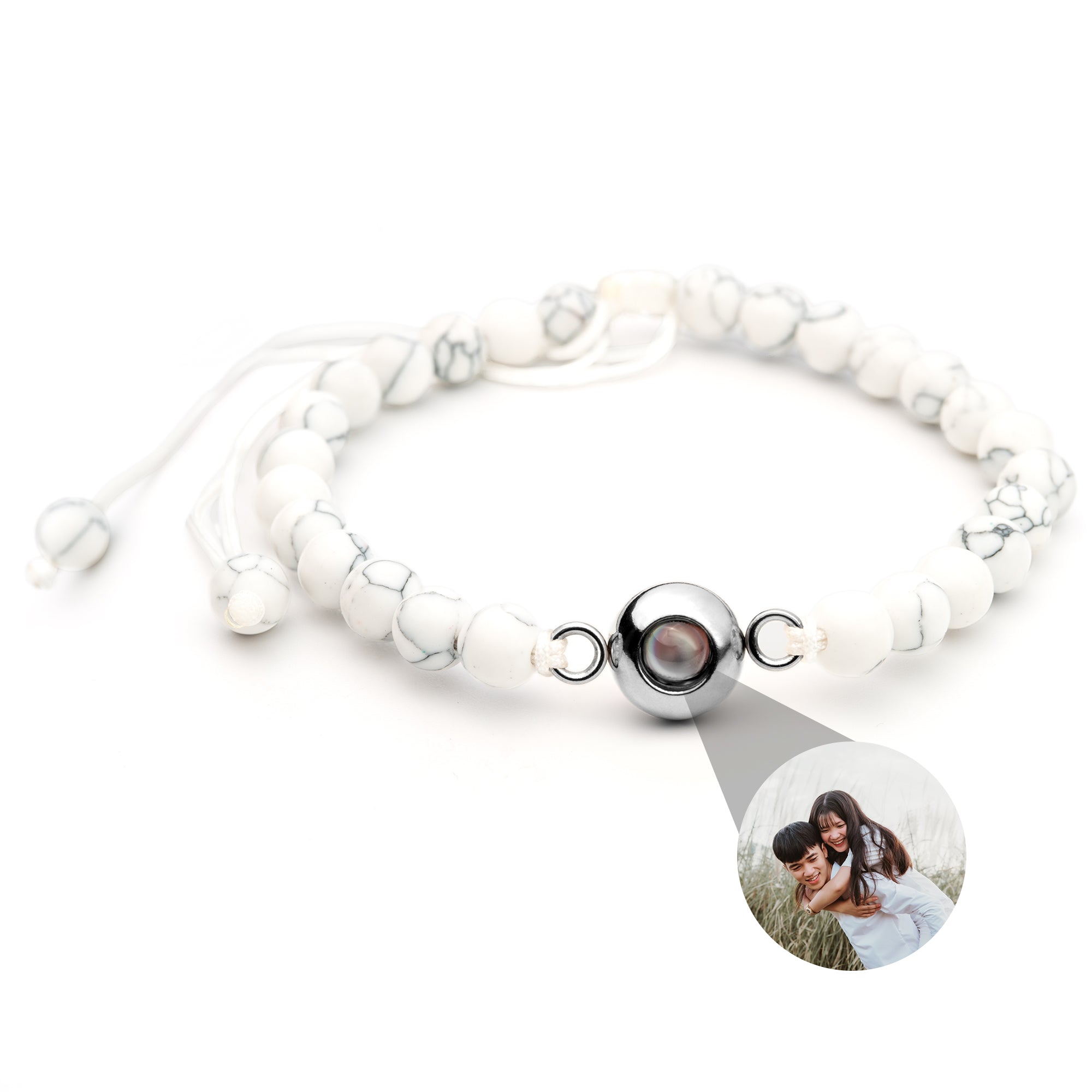 Pulsera con foto personalizada - Collar de perlas