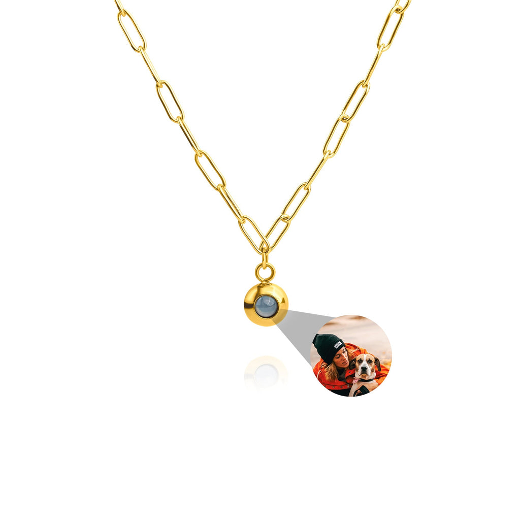 Collar con foto personalizada - Cadena de clip de papel
