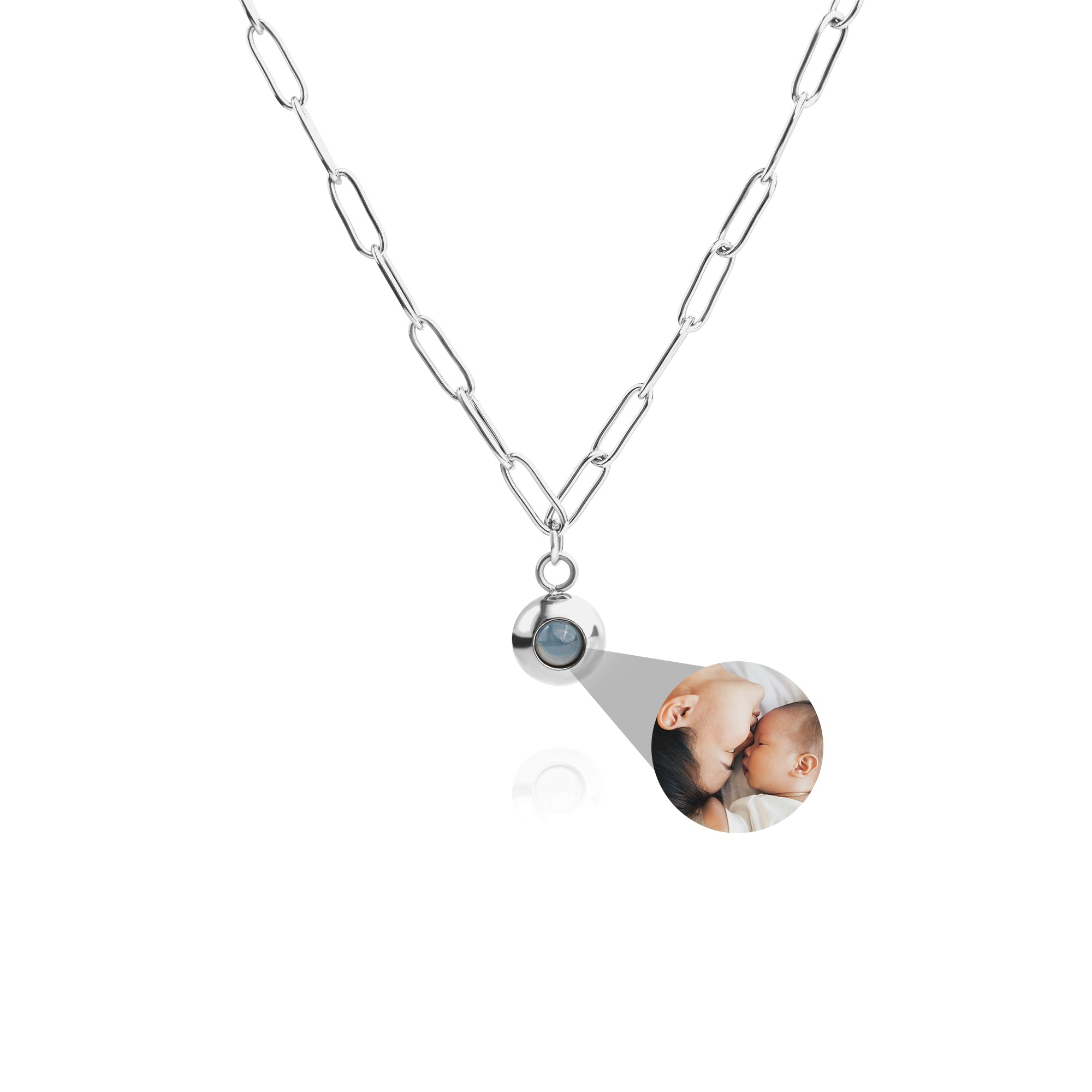 Collar con foto personalizada - Cadena de clip de papel
