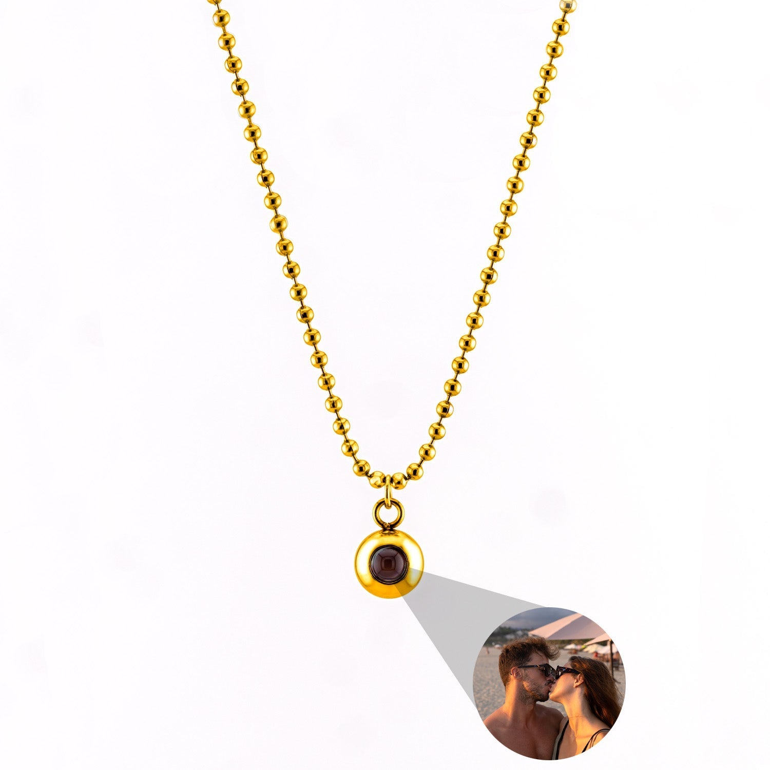 Collar con foto personalizada - Cadena de bolas