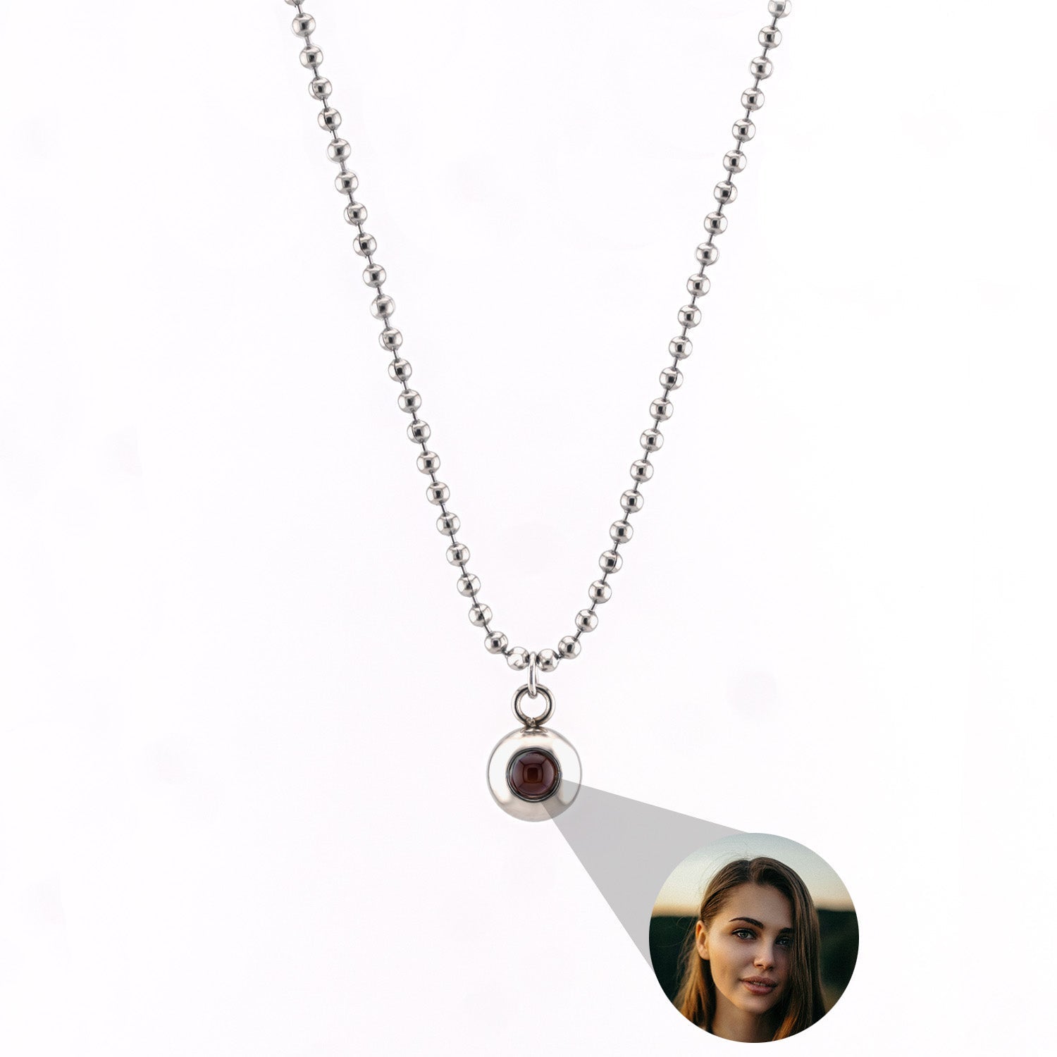 Collar con foto personalizada - Cadena de bolas