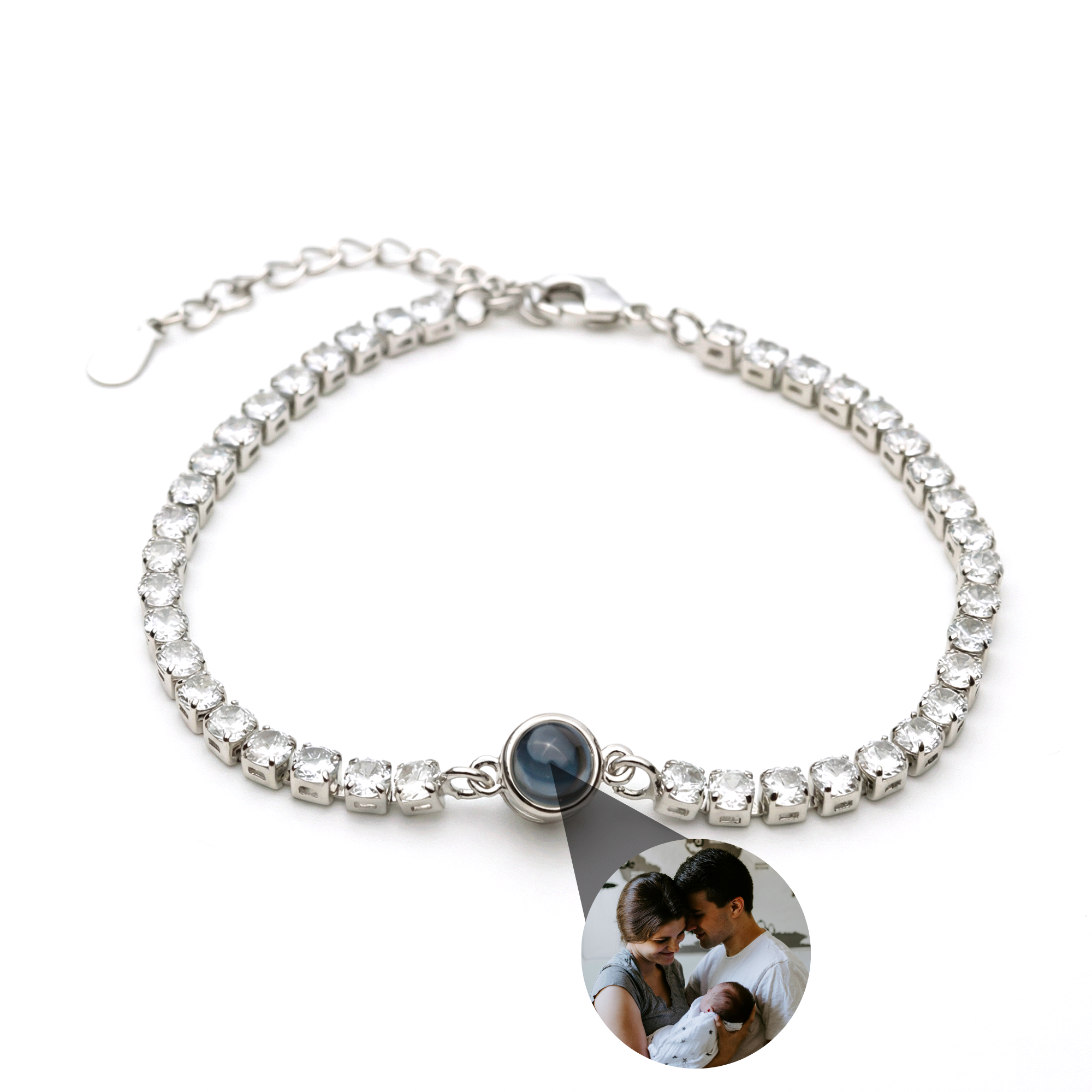Pulsera con foto personalizada – Tennis Zirconia