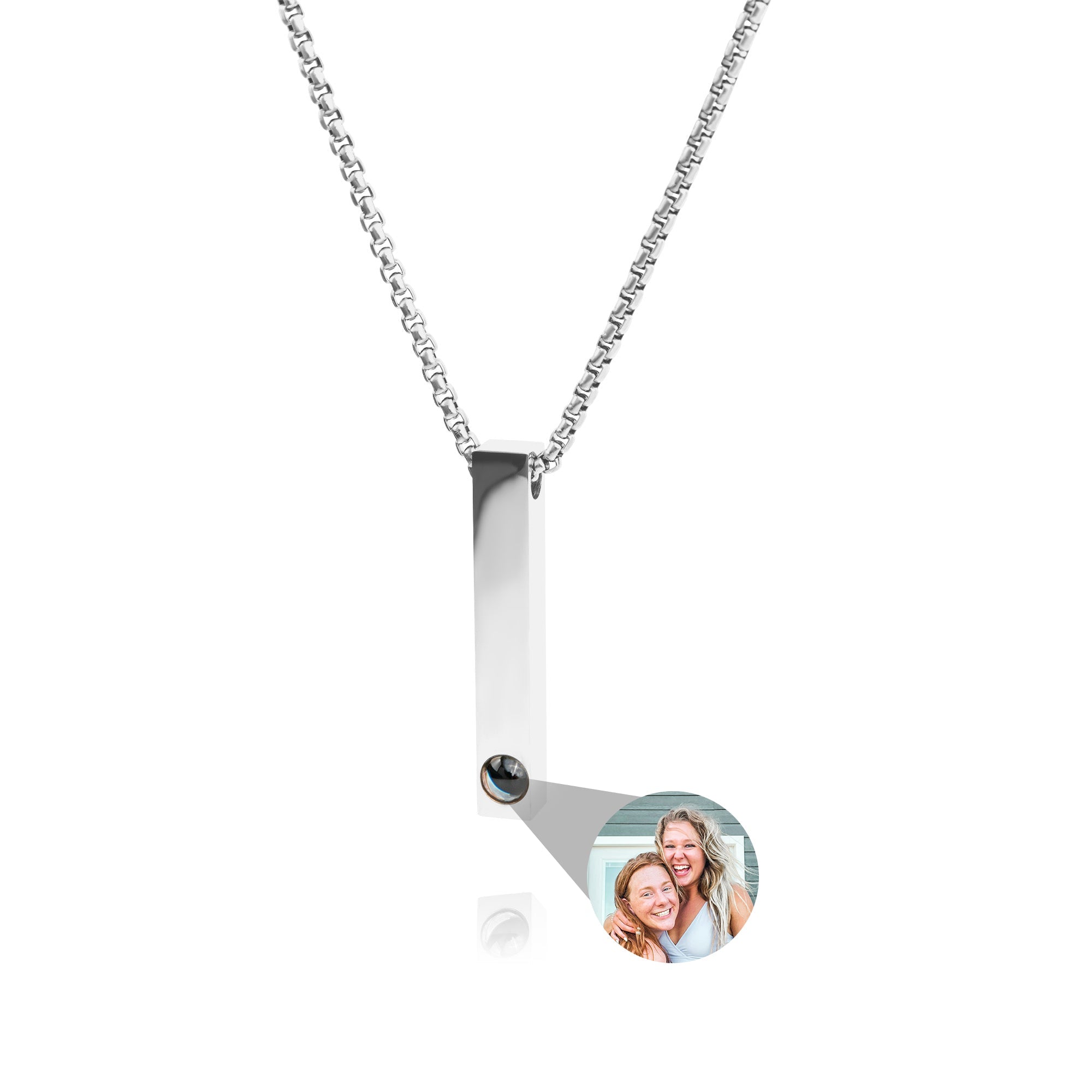 Collar con foto personalizada - Barra con cadena de caja