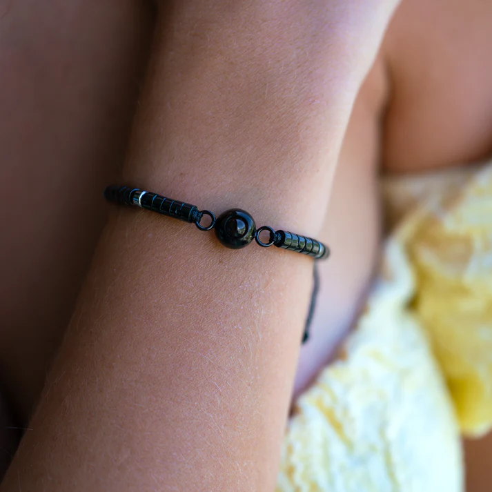 Pulsera con foto personalizada - Piedra Preciosa Heishi