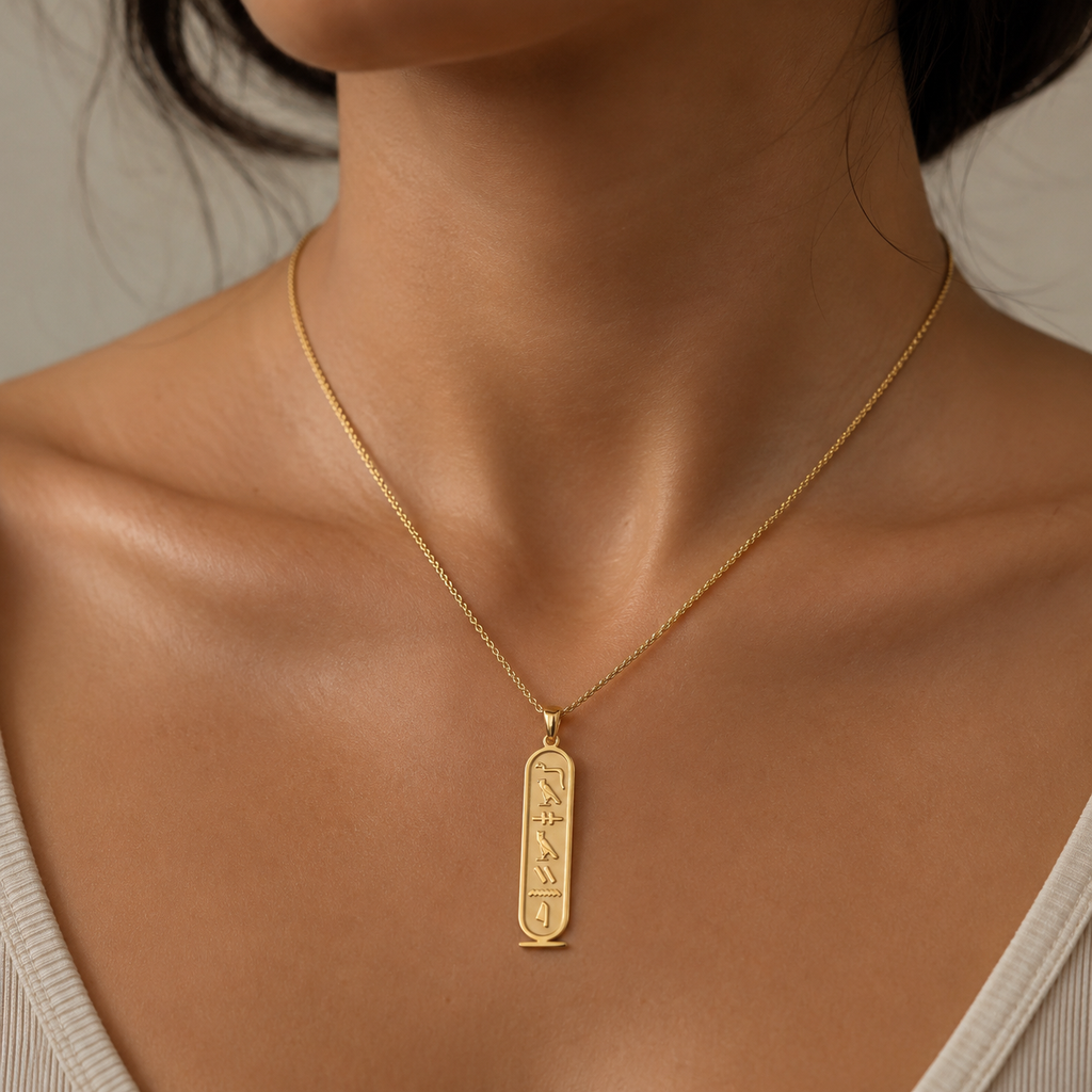 Collar Cartucho con Jeroglíficos – Personaliza con Tu Nombre Egipcios