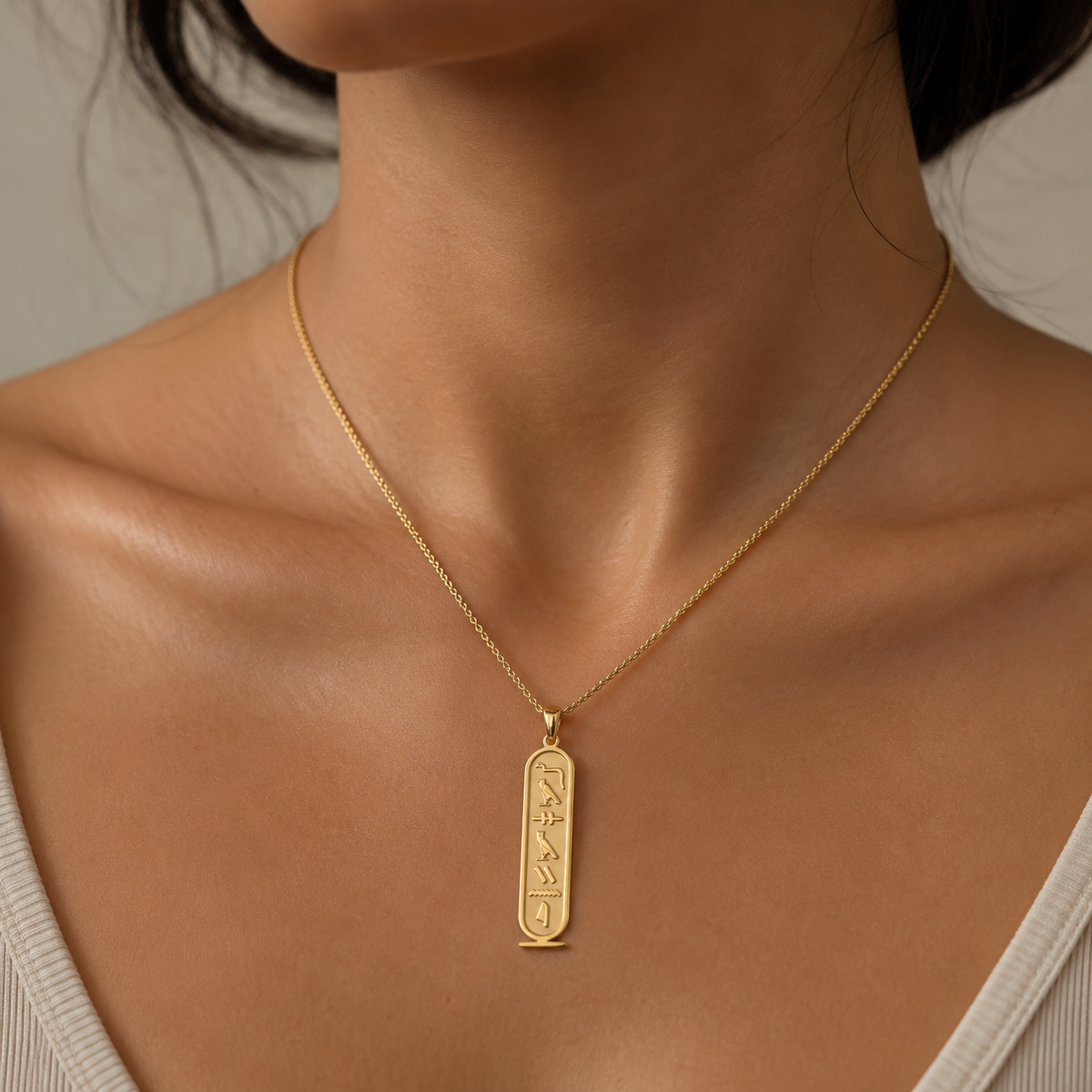 Collar Cartucho con Jeroglíficos – Personaliza con Tu Nombre Egipcios