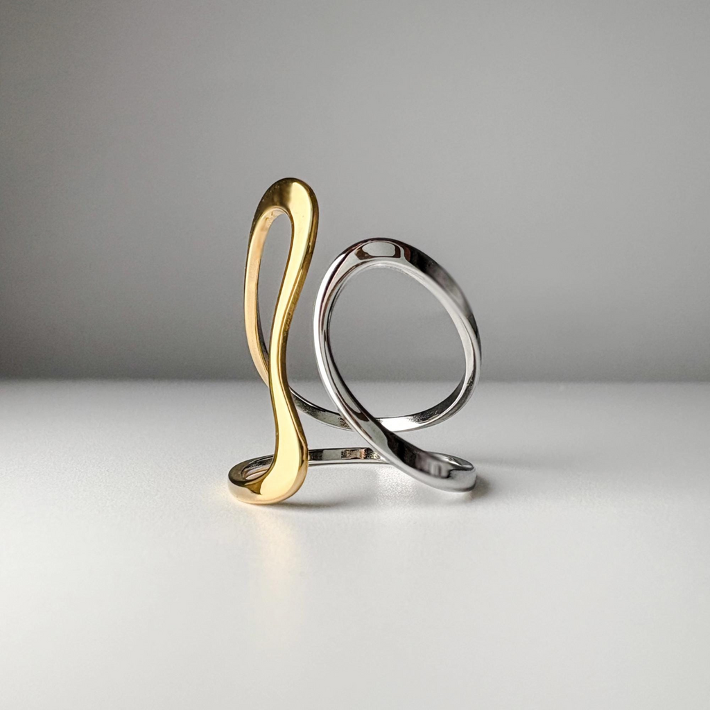 Anillo Ondulado Bicolor