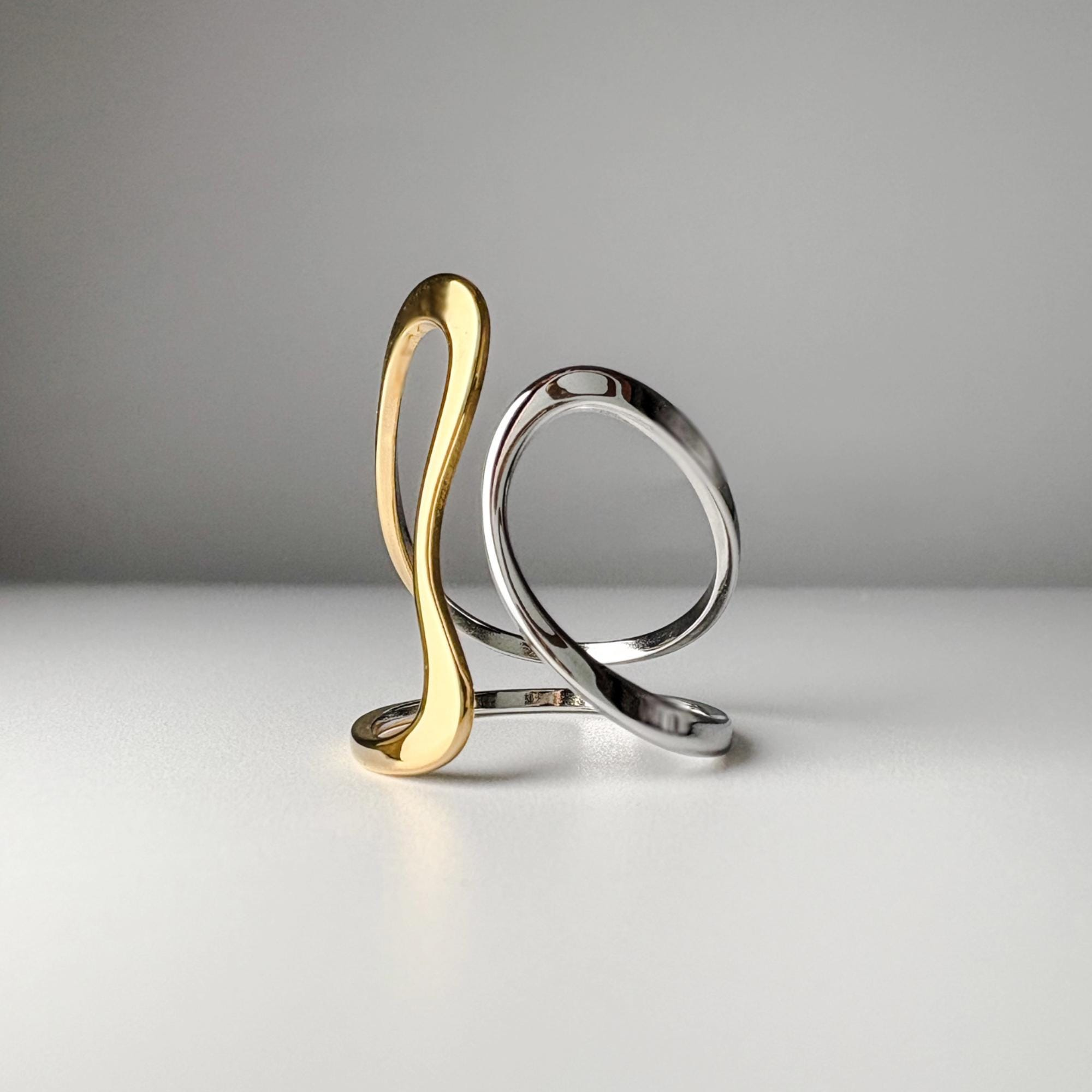 Anillo Ondulado Bicolor
