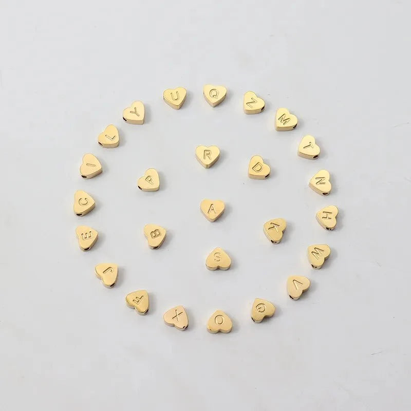 Pulseras Ajustables con Inicial en Forma de Corazón 1+1 Gratis