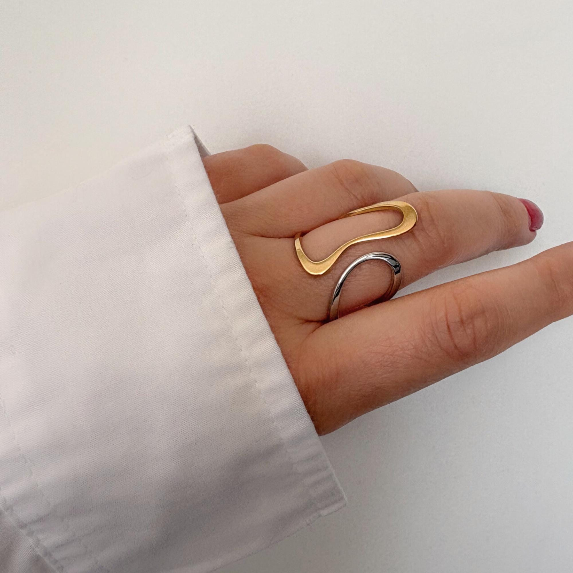 Anillo Ondulado Bicolor