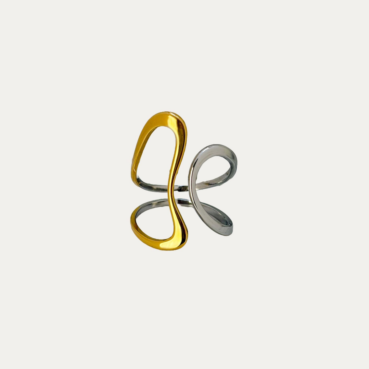 Anillo Ondulado Bicolor
