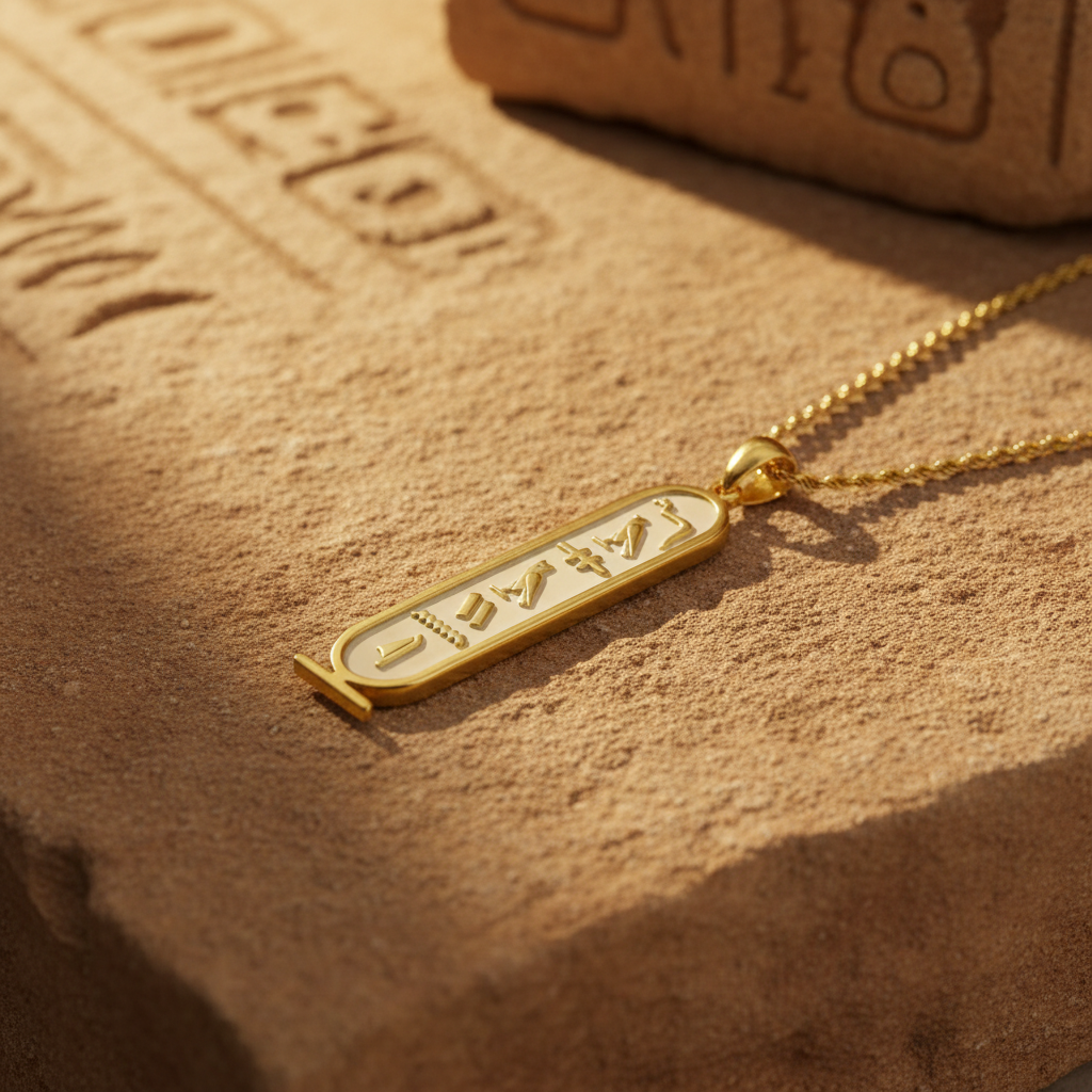 Collar Cartucho con Jeroglíficos – Personaliza con Tu Nombre Egipcios
