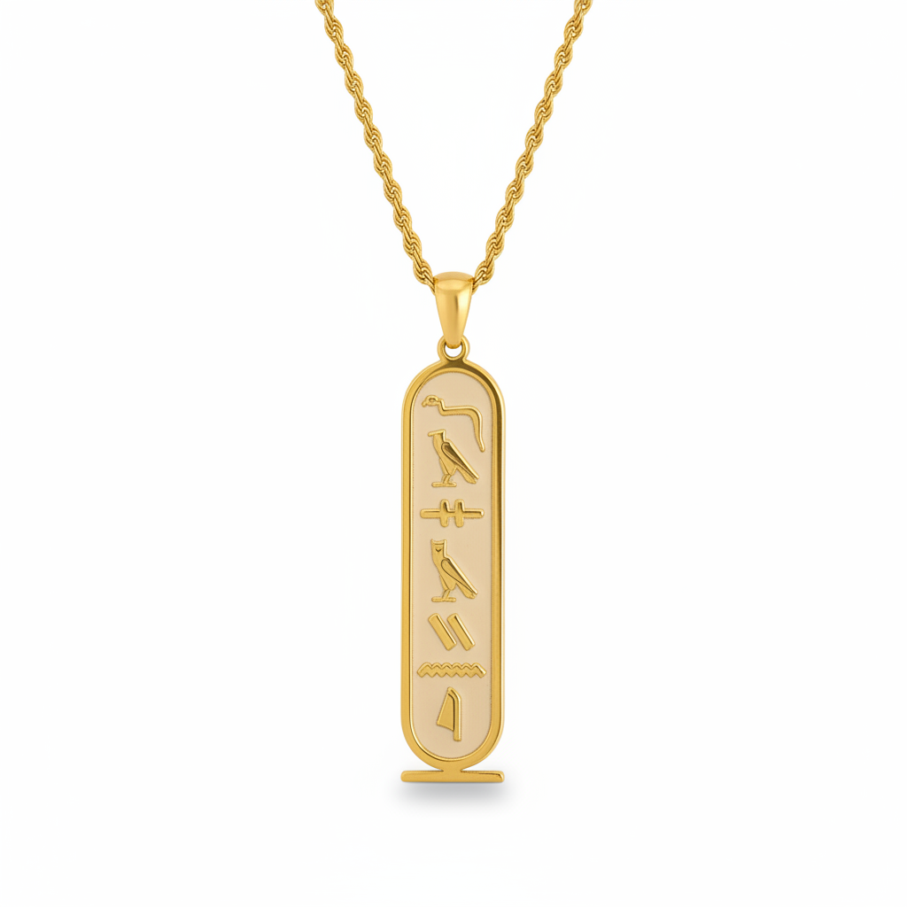 Collar Cartucho con Jeroglíficos – Personaliza con Tu Nombre Egipcios