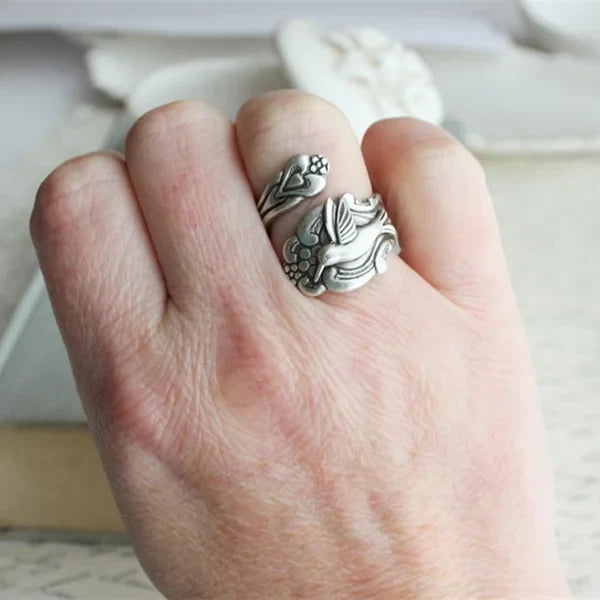 Anillo de Flor Colibrí