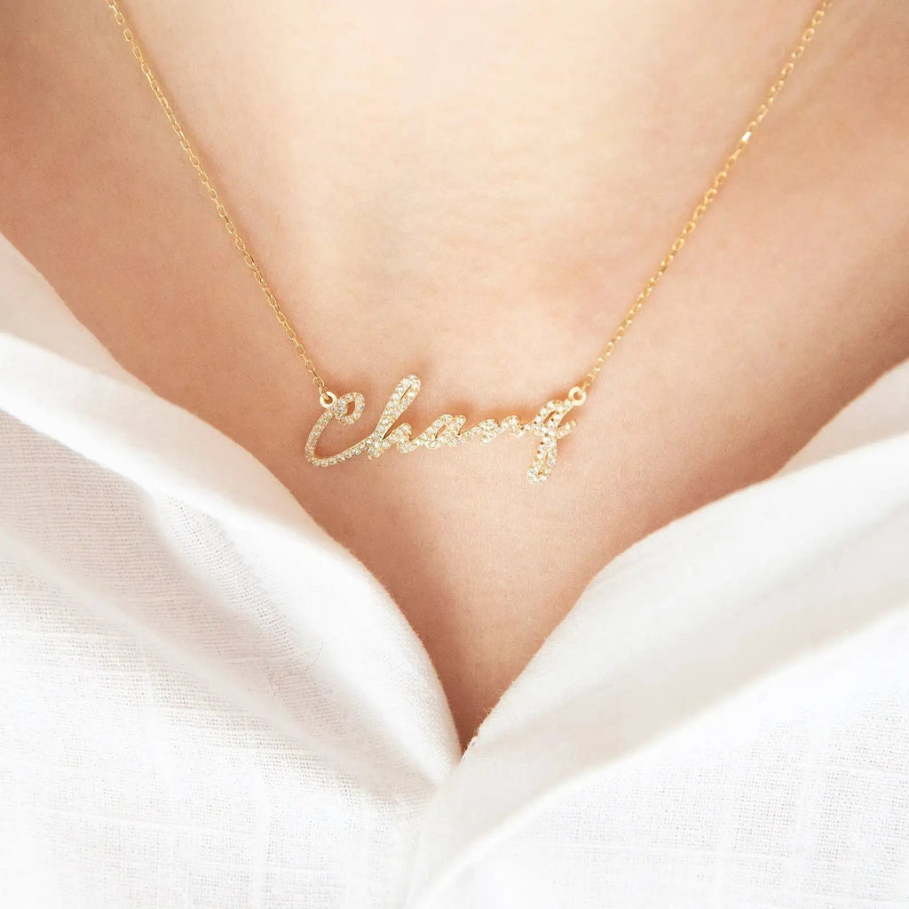 Collar de Nombre Personalizado con Diamantes