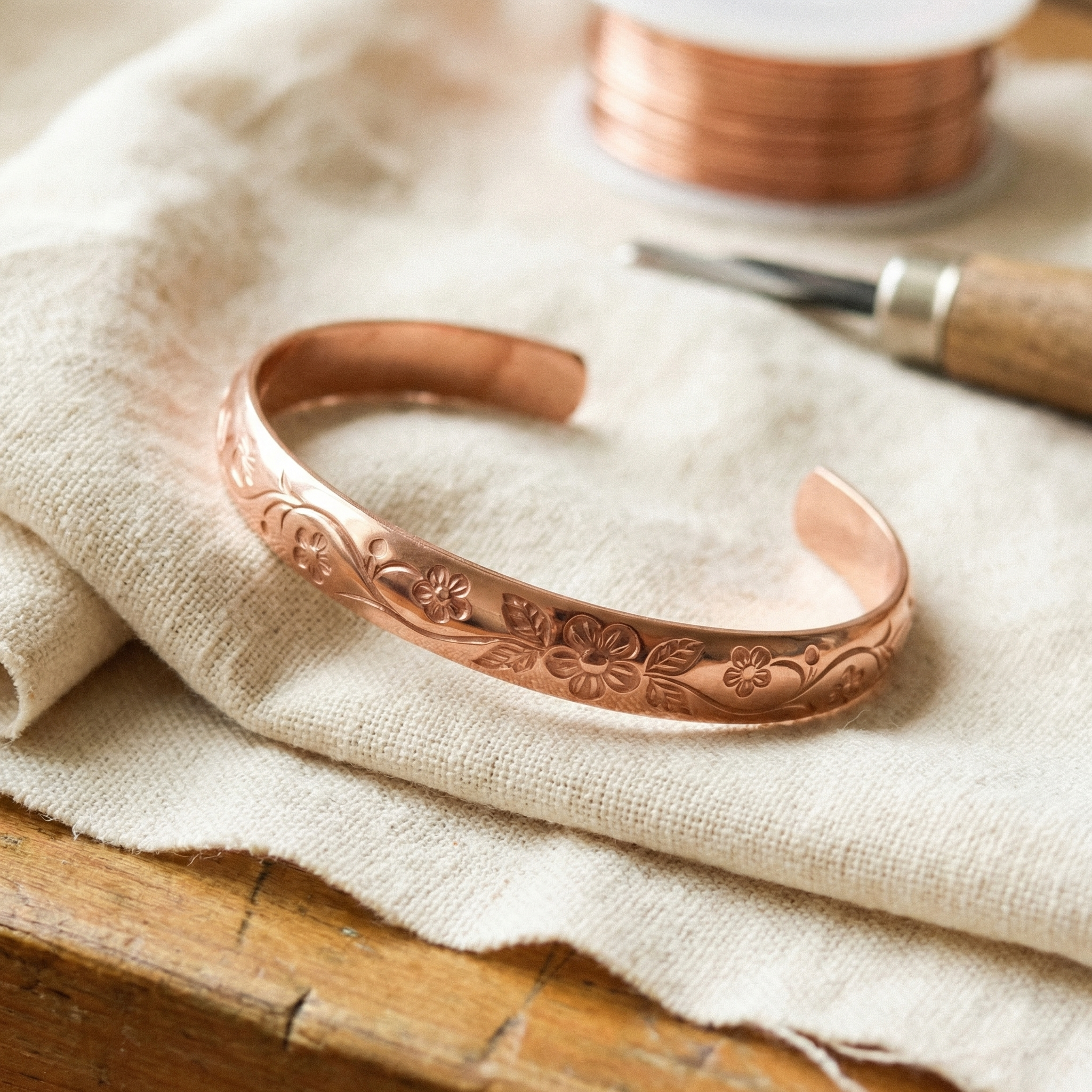 Orfebre Madrid - Pulsera de Cobre Cruda