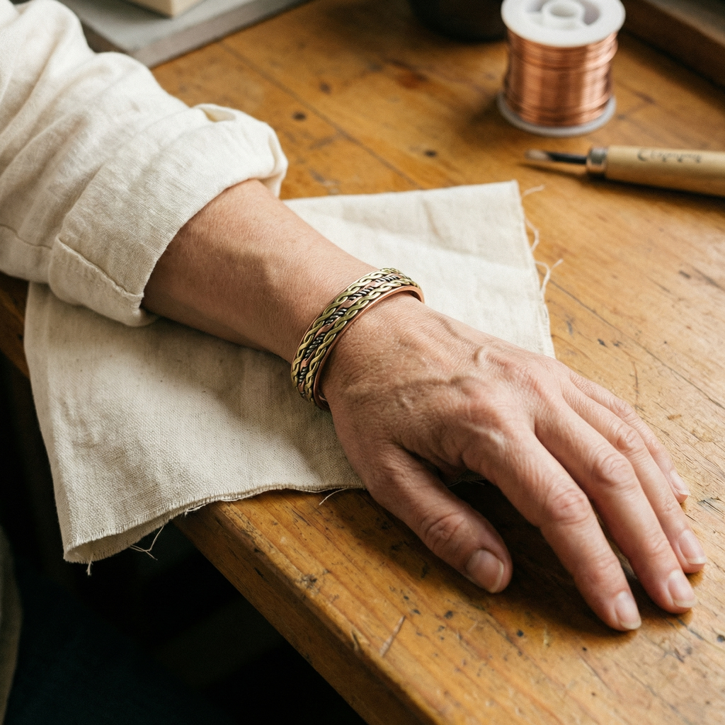 Orfebre Madrid - Pulsera de Cobre de Tejido